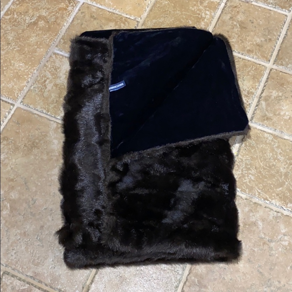 Madison Landing ribbed mink fur throw.  NWT.